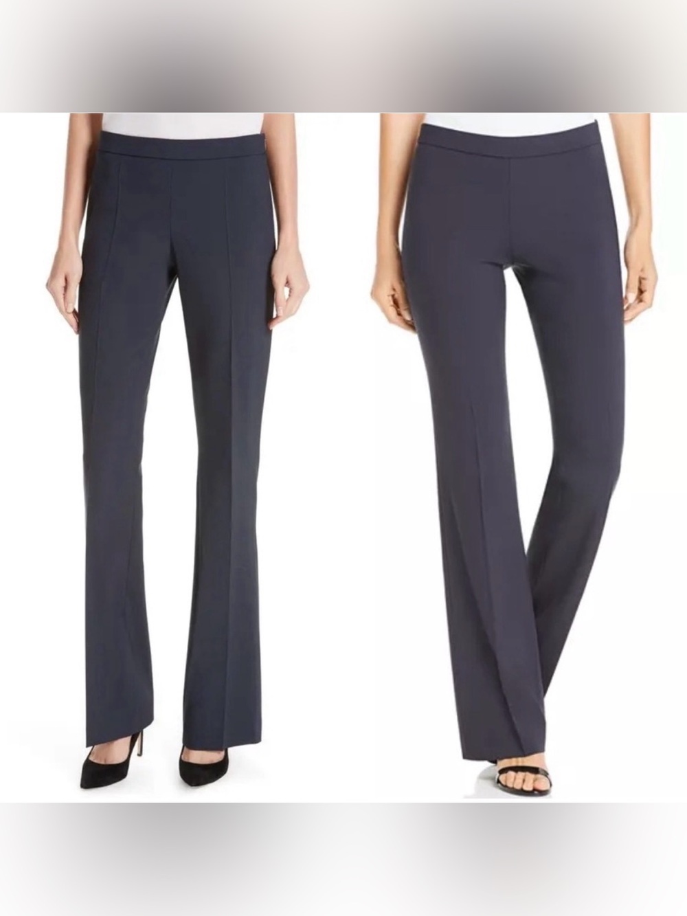 Boss‎ Hugo Boss Tulea Wool Blend Side Zip Bootcut Trouser Pants in Navy Blue